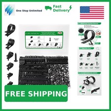 LuKaiSen Nylon R-Type Cable Clips 290PCS Black picture