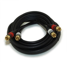 10ft 2 Wire RCA Premium Component Audio Cables  24K Gold Plated  Black picture