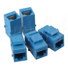 5 x Cat6 Inline RJ45 Keystone Wall Coupler Jack Adapter for Home Office Audio picture