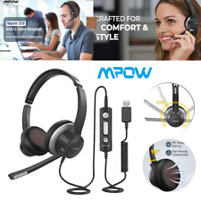 Mpow USB Wired Headset On-Ear Headphone Noise Canceling Mic For PC Skype Webinar picture