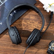 USB Headset with Mic Mute PC 3.5mm Business Headphones Rotatable Microphone picture