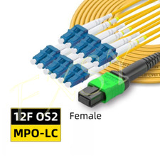 MPO Female to 6 LC Duplex 12F OS2 SM Optic Fiber Breakout Jumper Cable MPT to LC picture