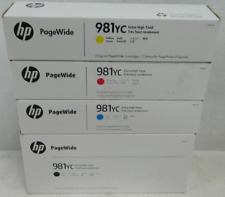Set 4 Genuine Factory Sealed HP 981YC Blk Cyn Mag Yel Inks 2024-2026 981X picture