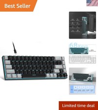 Portable 60% Mechanical Gaming Keyboard, MK-Box LED Backlit Compact 68 Keys M... picture
