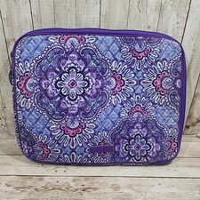 VERA BRADLEY LAP TOP CASE, PURPLE PRINT FABRIC, SOLID PURPLE INSIDE, 11