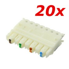 20 Pack - CAT5e 110 Wiring Connecting Punch Down Block Clips Wafers 4 Pair picture