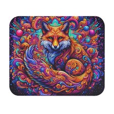 Psychedelic Fox Swirl Mouse Pad | Colorful Fox Art picture