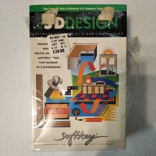 VINTAGE Key 3D Design Softkey v1.0 IBM PC 90s 3-D 3dDesign BIG BOX COLLECTIBLE picture