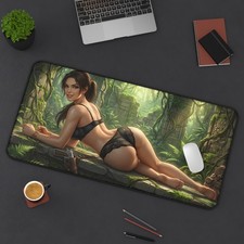Lara Croft Desk Mat, Tomb Raider Gaming Desk Pad, Desk Decor picture