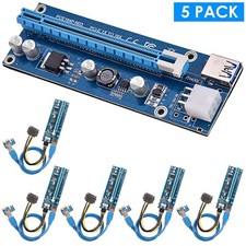 5Pcs USB 3.0 PCI-E PCI Express Risers GPU Mining Powered Riser Adapter Card Tool picture