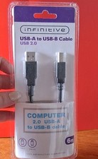 Infinitive USB-A to USB-B Cable USB 2.0 Fast Charge 6 ft Black picture