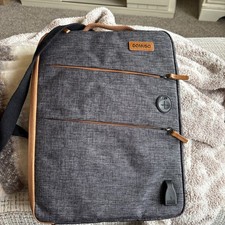 DOMISO 14 Inch Waterproof Laptop Bag Canvas with USB Charging Port Headphone picture