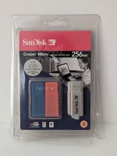 Vintage SanDisk Cruzer Micro 256MB USB Flash Drive w/Two Skins New Sealed RARE picture