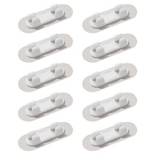 10Pcs Convenient White Plastic Cable Clips Adhesive Wire Organizer for Home Use picture