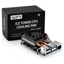 Geeekpi Fan For Raspberry Pi 4, Ultra Thin Ice Tower Cooler For Raspbe picture
