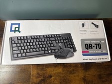QR-70 Wired Keyboard w/ Wired Optical Mouse And USB Wifi Adapter Black NEW picture