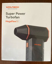 WOLFBOX MegaFlow50 Rechargeable Battery Mini Fan, Centrifugal, Black/Orange picture