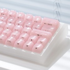 Pink PC MDA Profile Crystal Transparent Keycap Set 115 Keys Side Printed MX picture