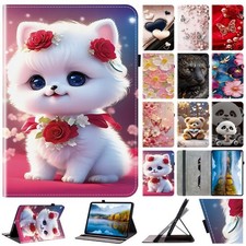 Butterfly Cat Bear Card Slot Tablet Case For Lenovo Tab M7 M8 M9 M10 M11 P11 P12 picture