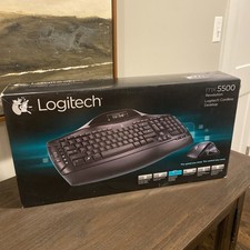 Logitech MX 5500 Wireless Bluetooth Keyboard Mouse Combo LCD Tested Working picture