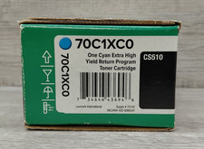 Genuine Sealed Lexmark 70C1XC0 Cyan Toner Cartridge 701XC CS510 picture