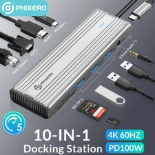 USB C Hub Multiport 5/6/8/9/10 in1 Docking Station Adapter USB PD 60W/100W HDMI picture