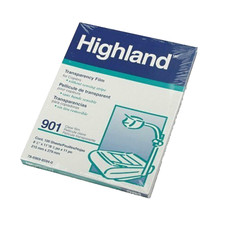 5 Lot HIGHLAND 901 Transparency Film For Copiers - 100 Sheets per box NEW picture