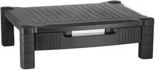 Halter  Monitor Riser Stand Compact Organizer W/ Drawer Cable Management New picture