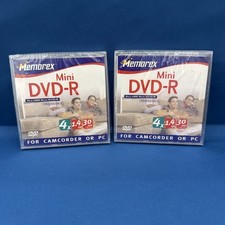 Set of 2- Memorex Mini DVD-R 8cm DVD-R For Camcorder or PC Sealed picture