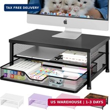 Computer Monitor Stand Riser, Desk Organizer with Drawer, Printer & Laptop Stand picture