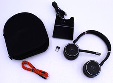 Jabra Evolve 75 Wireless Bluetooth Headset HSC040W w/ Dock, Dongle, USB & Case picture