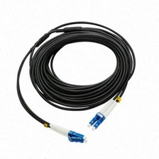 100M LC to LC UPC Duplex Single Mode Black Armored PVC Fiber Patch Cord Cable-65 picture