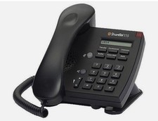 REF “A’ STK - ShoreTel IP 115 10216 IP POE Telephone Black W/ Stand & Handset picture