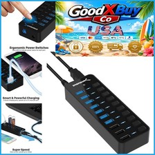 10 Port Powered USB 3.0 Hub 60W Charging Ports 5Gbps Data Transfer Speed picture