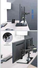 VIVO Dual Monitor Desk Stand Adjustable Mount w/ Glass Base Stand-V002FG picture