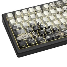 Womier PBT Keycaps Set 130 Keys, Custom White Japanese Keyboard Doubleshot Dy... picture