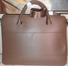 ALDO Brown Faux Leather Padded Laptop Briefcase w/ Shoulder Strap Fits 15 in picture
