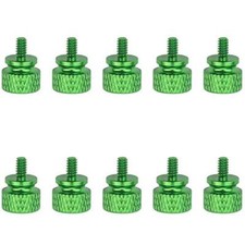 6#-32 Anodized Aluminum Thumbscrews, Computer Case Thumbscrews, Thumb Green picture