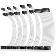 16AWG Pro Power Supply Sleeved Cable, White Power picture