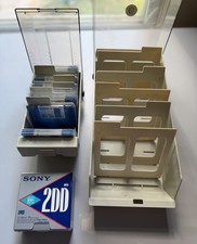 5 1/4” Floppy Disk Storage Case & 3.5” Disc Case w/Dividers New Set of 19 Discs picture