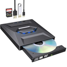 External CD DVD-RW Drive Writer Burner USB SD USB-C Reader Hub PC Laptop Windows picture
