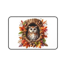 Owl Desk Mat AOP Autumn Owl Fall Leaves Spooky Gothic Decor picture