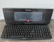 Verbatim Slimline Wired USB Keyboard Quiet Keys Adjustable Tilt Black QWERTY picture