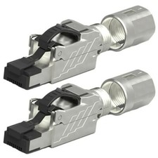 2x CAT8 Shielded 40G RJ45 Network LAN Ethernet Cable Connector Plug Tool-Less picture