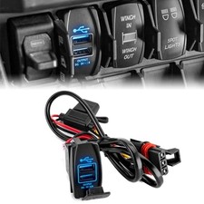 4.2A Dual USB Port Wiring Harness Fit for Polaris RZR Ranger General | 18 AWG picture