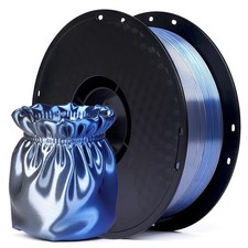 QFOUR Silk Dual Color PLA+ Filament 1.75mm, 1kg, Blue and Silver | 3D Printin... picture
