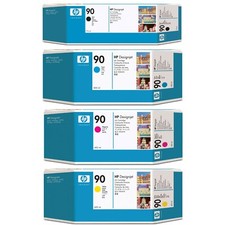HP Genuine/Original NO 90 C5065A YELLOW 400ml Ink Print Cartridge DesignJet picture