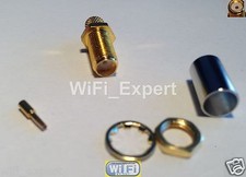 100x SMA Female plug Bulkhead crimp for RG-8X LMR240 RG8X cable RF Connector USA picture