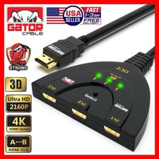 4K HDMI 2.0 Cable Auto Switch Switcher Splitter Adapter 3 In to 1 Out Devices picture