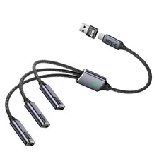 Danfetsoy USB C Splitter 1 to 3 Charging Cable & Type A to C Adapter 25cm picture